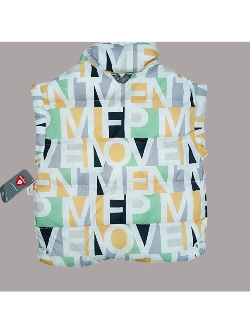 Free People Puffer Vest With Movement Print Size S-XL  - PrimaLoft Insulation - Picture 2 of 13